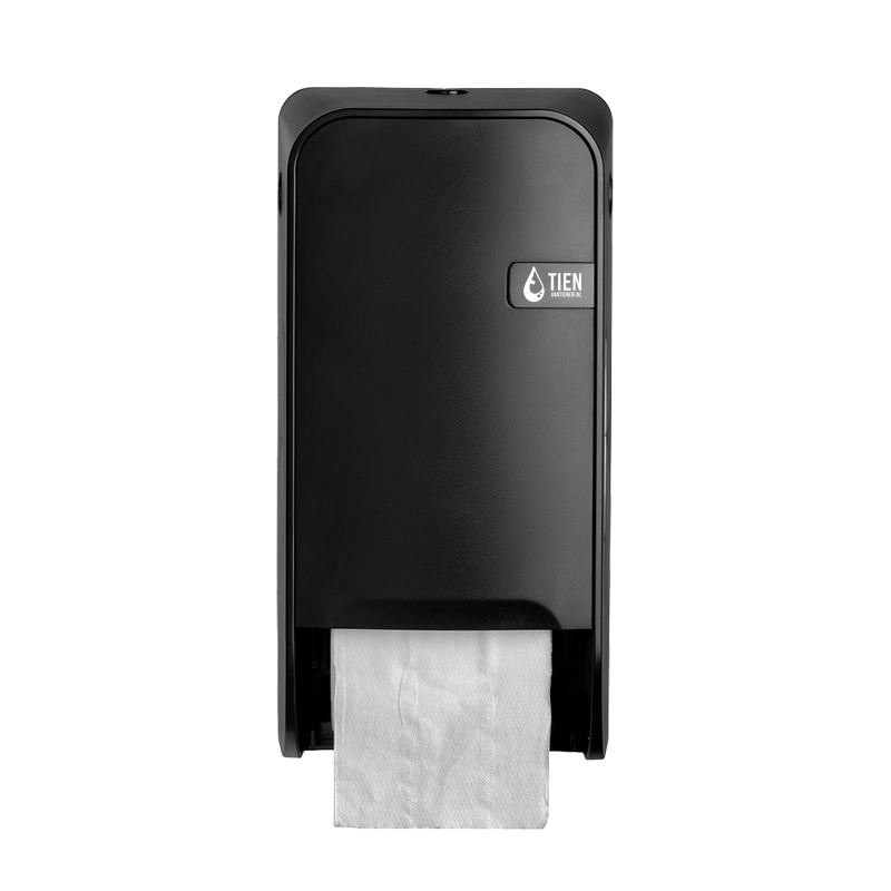TIEN dispenser duo toiletrolhouder doprollen zwart