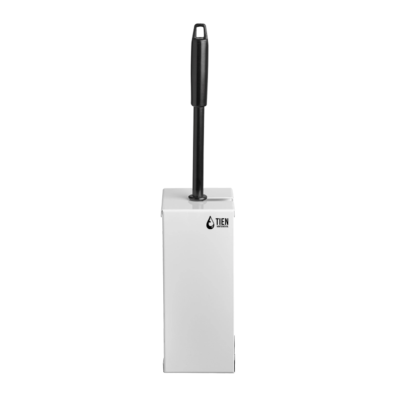 TIEN toiletborstelhouder RVS wit - incl. wandbevestiging