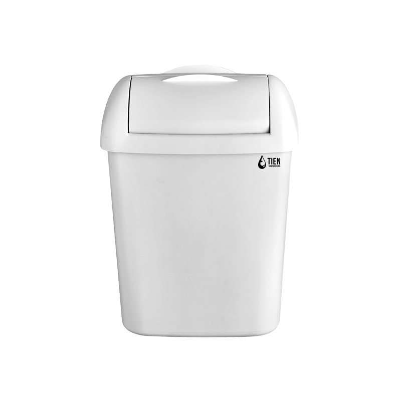 TIEN dameshygienebak 8 liter wit - incl. wandbevestiging