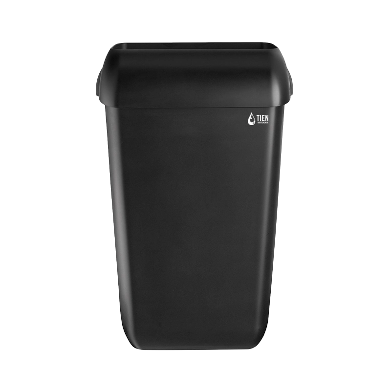 TIEN afvalbak 23 liter zwart - incl. wandbevestiging